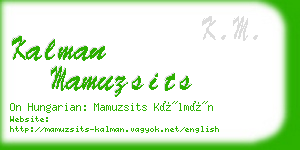 kalman mamuzsits business card